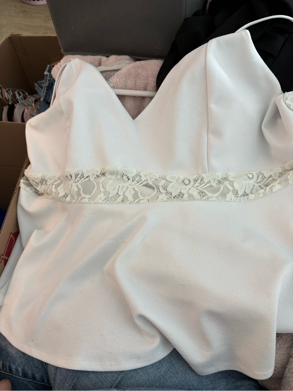 Rue21 White Lace-Trim Bandeau Cami
